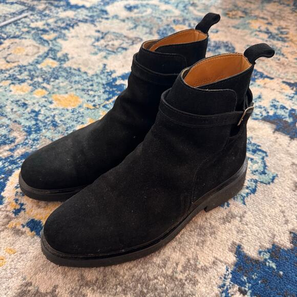 AMI ALEXANDRE MATTIUSSI Suede Jodhpur Boots In Black Size 10 - Picture 3 of 6